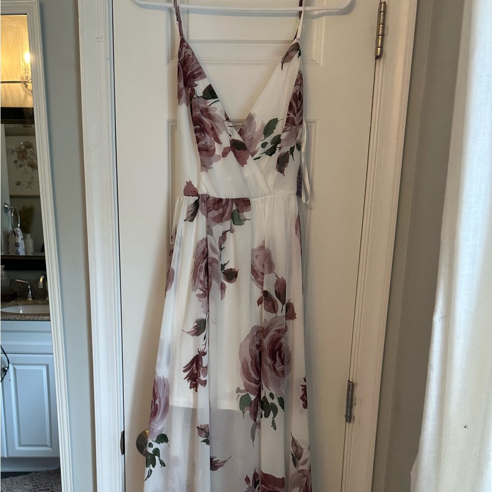 Windsor White Floral Floor Length Flowy Dress